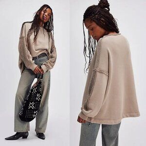 Free People French Oak Romy Rollneck Sweatshirt Size Large 41338